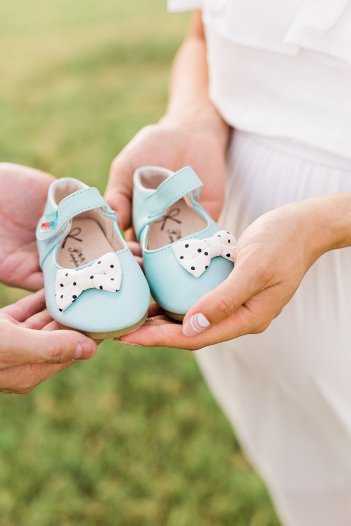 Adriatica Village McKinney TX Maternity Session baby shoes